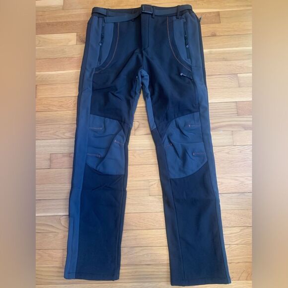 Gash Hao 32x32 Amazon black ski snow black pants fleece - Picture 2 of 4